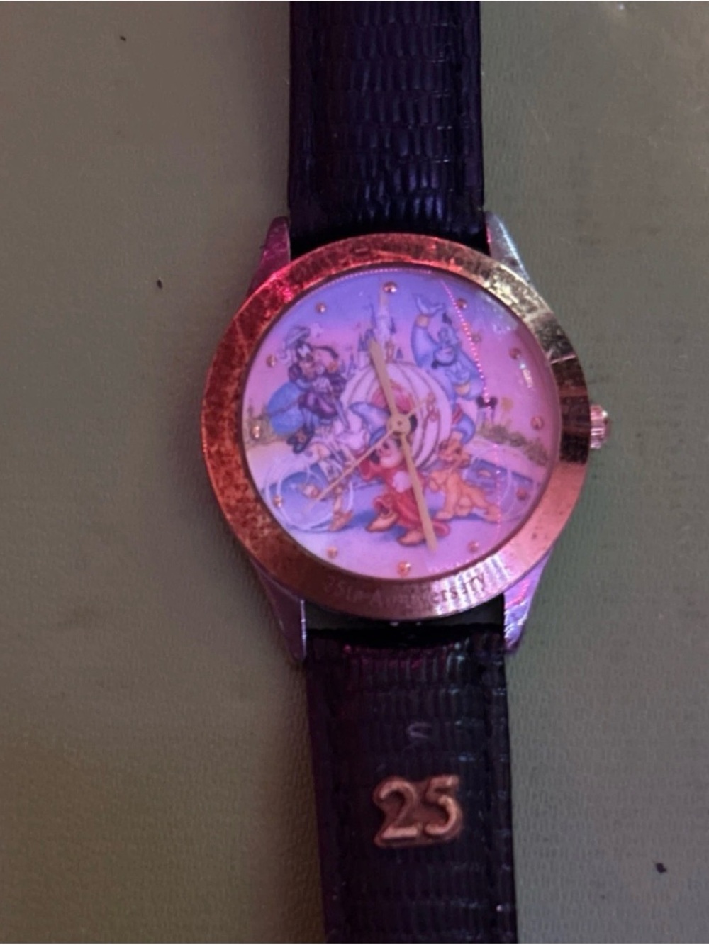 Disney Black Strap Watch with Colorful Character Dial